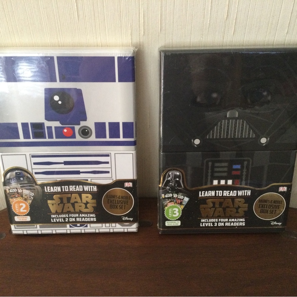 NIB Star Wars Learn to Read Box Sets - R2-D2 & Darth Vader Designs,  bundle of 2